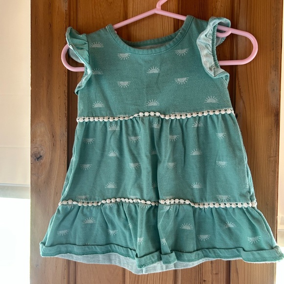Okie Dokie Teal Dress with White Accents - Picture 1 of 3